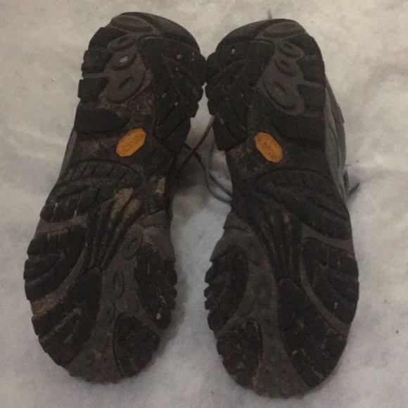 10 MERRELL HIKING BOOTS GREY/PERIWINKLE WOMEN’S - Picture 6 of 8